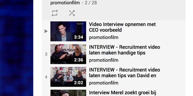Voorbeeld van video afspeellijst