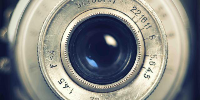 Een vintage cameralens