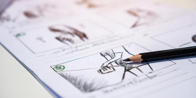 Voorbeeld van een story board